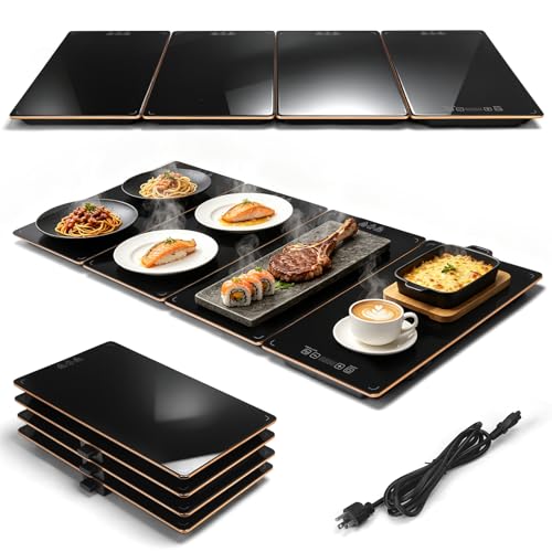 Modular Electric Food Warmer Tray with 7 Temp Settings & Timer - 33x15 Inch Buffet Warming Plate