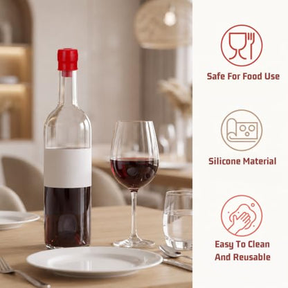 Silicone Wine Stoppers Set - Leakproof, Reusable Bottle Seals for Unfinished Wine