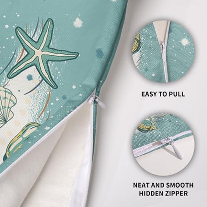 20x20 Aqua Blue Christmas Pillow Covers Set of 2 Coastal Holiday Decor