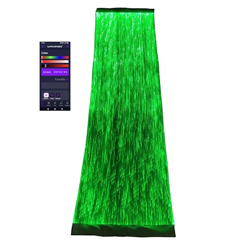 LED Light Up Coffee Table Runner - White Fiber Optic Fabric for Party & Wedding