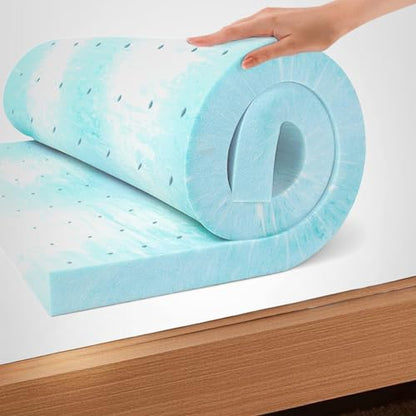 EGO Topper 2 Inch King Memory Foam Mattress Topper, Gel Foam Mattress Topper for Pressure Relief, Ventilated Design Bed Topper in a Box, CertiPUR-US Certified, 76"×80", Medium