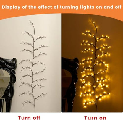 Brown Enchanted Willow Vine Lights with 144 LEDs - 18 Branches Indoor Wall Decor