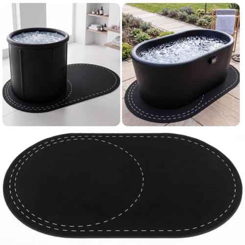 Heavy Duty Rubber Cold Plunge Tub Mat for Ice Bath - 63 x 40 inches