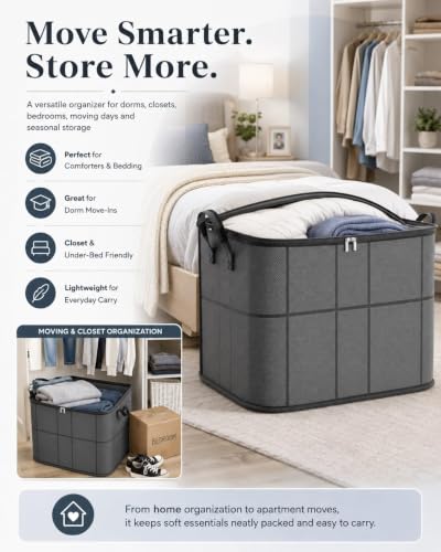 XXL Foldable Storage Bag with Reinforced Handles - Large Clothes & Bedding Organizer