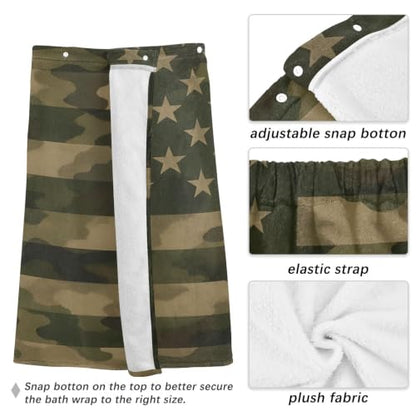 Men's Camo Sauna Towel with Adjustable Waistband 60x28 in