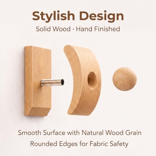 Heavy Duty Wooden Quilt Hanger with Strong Grip for Tapestries & Wall Art