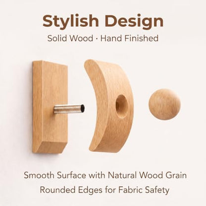 Heavy Duty Wooden Quilt Hanger with Strong Grip for Tapestries & Wall Art