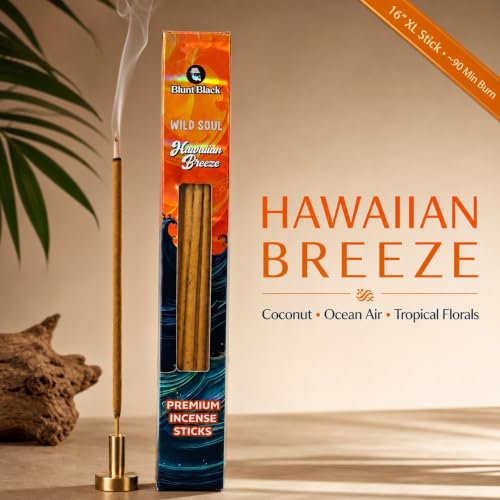 Long Burning Incense Sticks Pack for Meditation & Aromatherapy - 6 Fragrances, 16 Inch