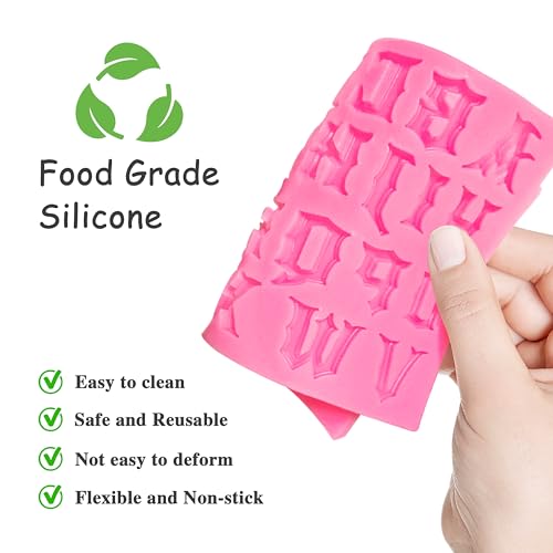 Silicone Letter and Number Molds for Baking & Cake Decoration