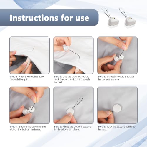 Needle-Free Duvet Cover Clips - Grey, 16 Pack Soft Coral Fleece Secure Fasteners
