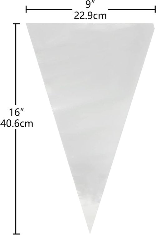 Keenpioneer Piping Bag - 16-Inch Disposable Pastry Decorating Bags | 56 Count, Clear Design