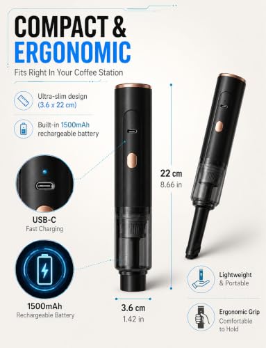 Coffee Grinder Vacuum Cleaner Black1 25W Handheld Dust Remover