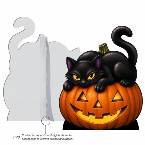 Pumpkin Cat Halloween Cardboard Cutout Standee - 2 FT Freestanding Decor