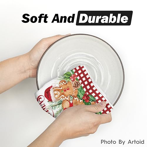 Christmas Kitchen Towels Set of 2 - 18x26 Inch Soft Absorbent Dish Towels