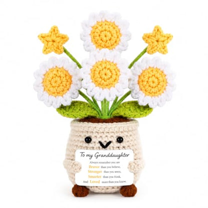 Crochet Flower Gift for Granddaughter from Grandma - Handmade Encouragement Gift