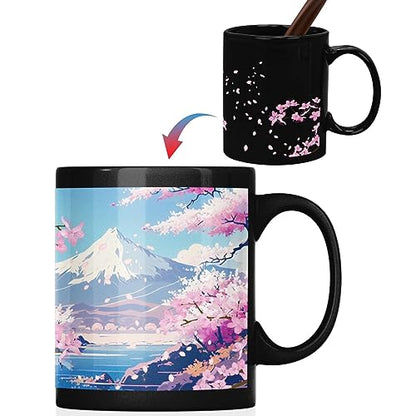 Heat Sensitive Magic Coffee Mug 12oz - Japanese Gifts for Women Men, Cute & Durable