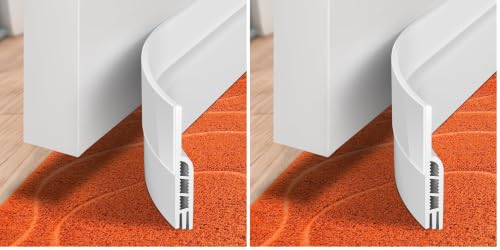 41 Inch Door Draft Stopper Weather Stripping White Pack of 2