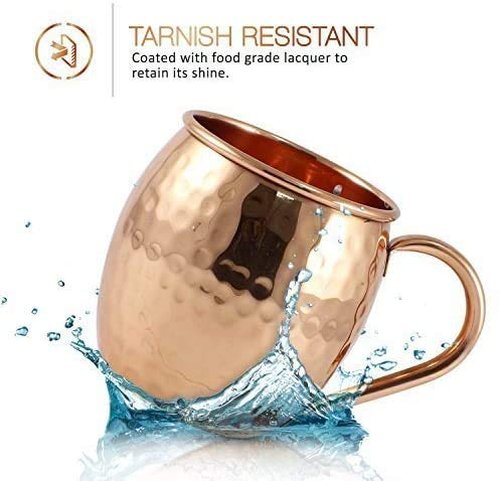 BOLD & DIVINE Moscow Mule Mugs - Set of 4-100% Pure Copper Mugs Large 16 oz - Food Safe - Premium Moscow Mule Cups Set of 4 | BONUS 4 Straws, 1 Shot Glass, 1 Spoon