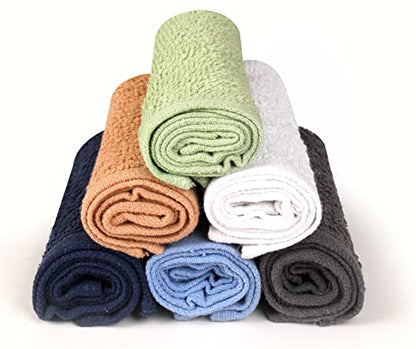 48 Pack Multi-Color Cotton Wash Cloths - Soft, Highly Absorbent Face & Hand Towels