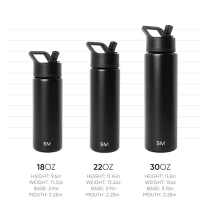 Simple Modern 22oz Checkered Insulated Water Bottle with Straw - Espresso Checkmate