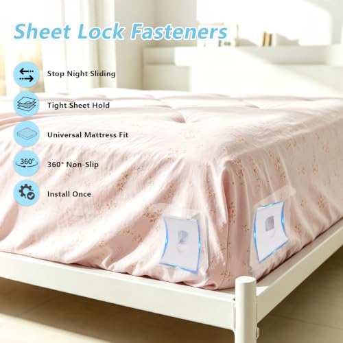 Bed Sheet Holders for Corners 4 Inch Secure Fit Mattress Clips