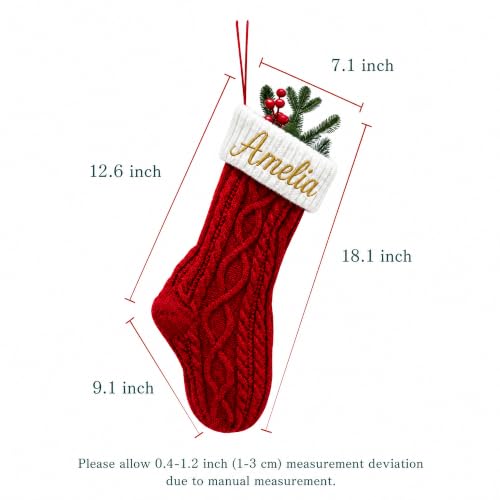 Personalized Knit Christmas Stocking with Color-Block Twist - Custom Holiday Decor