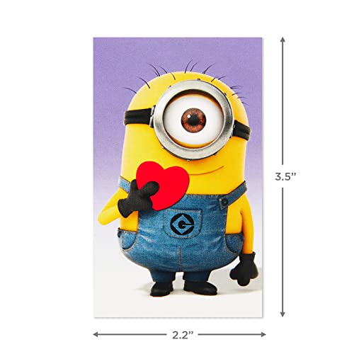 Hallmark Minions Mini Valentines Day Cards and Stickers for Kids School (18 Classroom Valentines with Envelopes)