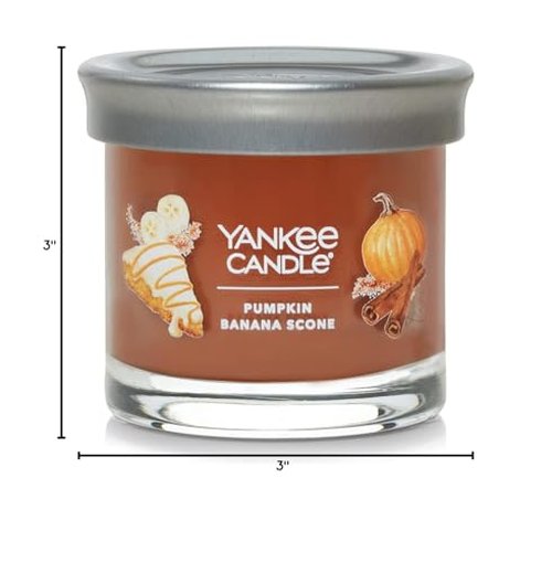 Yankee Candle Small Tumbler Scented Candle with up to 40 Hour Burn Time, Premium Plant Wax Blend for Consistent Burn, 4.3 oz Tumbler Candle with Room Filling Fragrance, Pumpkin Banana Scone