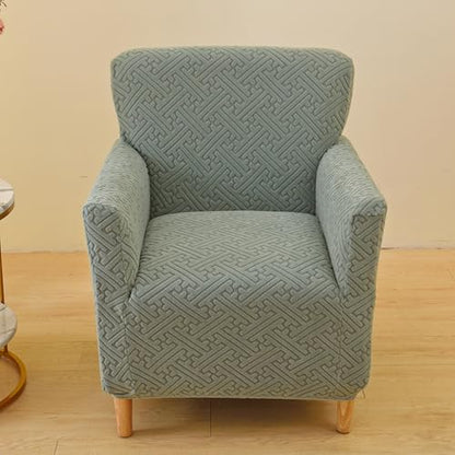 Beige Armchair Slipcover Set of 2 - Small Club Chair Covers with Arms, Washable