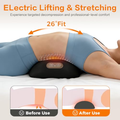 3-in-1 Electric Back Massager Pillow for Lumbar Support - Matte Black