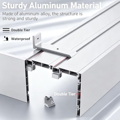 Wall Mount Curtain Pelmet Box Ceiling Double Track Cover 1.9m - Silver Finish