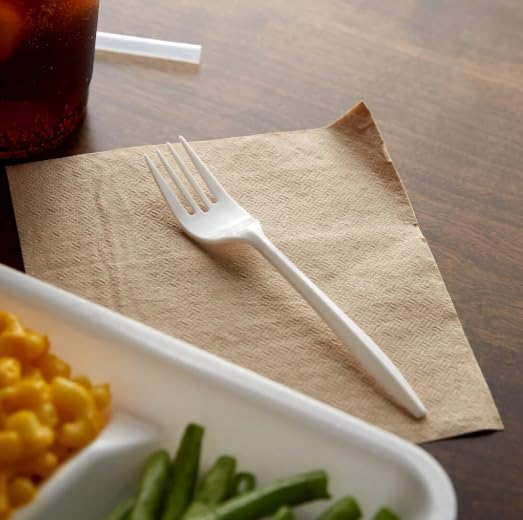 Skiennix 1000 Count Disposable Plastic Forks - Medium Weight, Sturdy & Durable | White Color