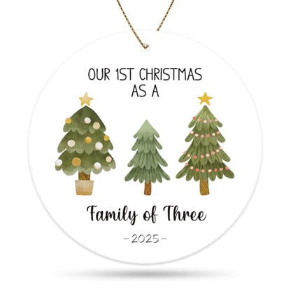 Baby First Christmas Ornament 2025 Family of Three Holiday Decoration
