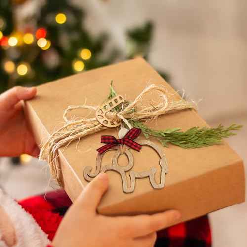 Thyle 24 Set Friendship Elephant Ornaments Wooden Sisterhood Elephant Decor for Women with 24 Cards 24 Burlap Bags Thank You for Being in My Circle for Best Friend Christmas Birthday Gift(Rustic)