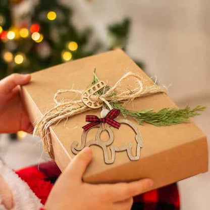 Thyle 24 Set Friendship Elephant Ornaments Wooden Sisterhood Elephant Decor for Women with 24 Cards 24 Burlap Bags Thank You for Being in My Circle for Best Friend Christmas Birthday Gift(Rustic)