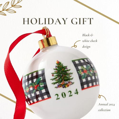 Spode Christmas Tree Bauble Ornament - Round 2024 - Porcelain Festive Keepsake