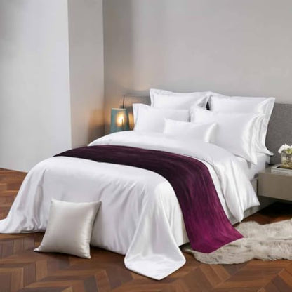 Queen Size Pink Black Ombre Bed Runner - Modern Abstract Gradient Decor