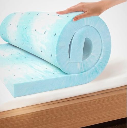 EGO Topper 2 Inch Twin Memory Foam Mattress Topper, Gel Foam Mattress Topper for Pressure Relief, Ventilated Design Bed Topper in a Box, CertiPUR-US Certified, 38"×75", Medium