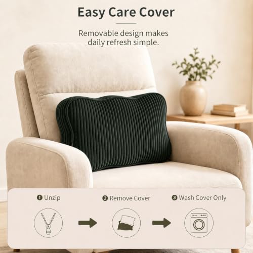 Lumbar Support Pillow for Recliner Chair - Washable Corduroy Cover