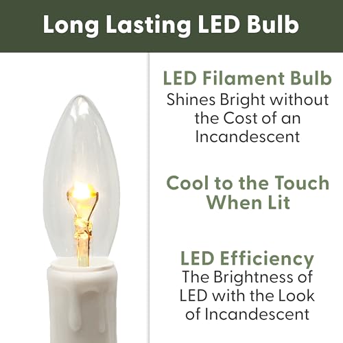 612 Vermont Electric LED Window Candles with Timer - Brushed Nickel