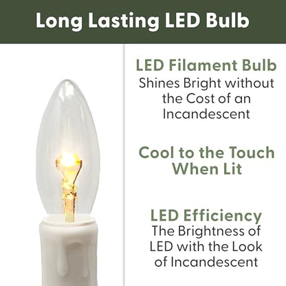612 Vermont Electric LED Window Candles with Timer - Brushed Nickel