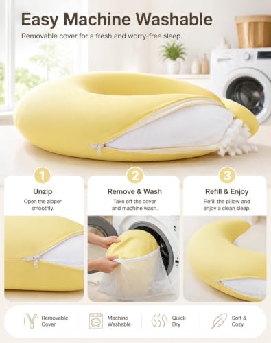 Moon Body Pillow - Yellow1, Plush Support Hug-Shaped Sleep Cushion