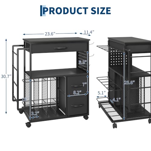 Garvee 3-Tier Gift Wrap Organizer Cart with Drawers & Storage