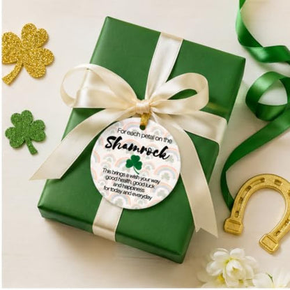 Irish Shamrock Christmas Ornament - Personalized Celtic Good Luck Keepsake - 2.625 Inch