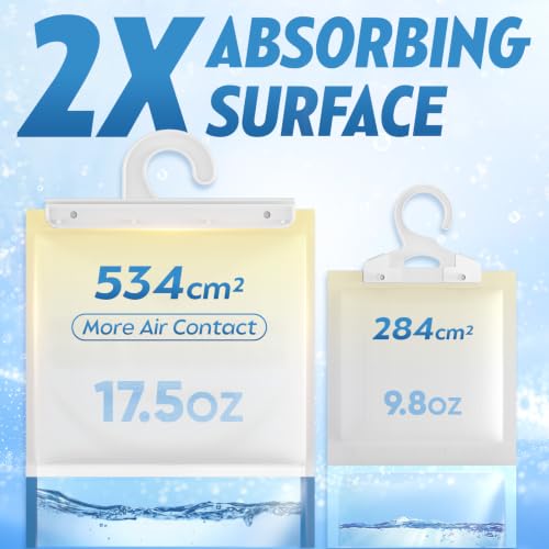 Large Capacity Hanging Moisture Absorber Bags - Unscented, 3 Pack - Fragrance Free