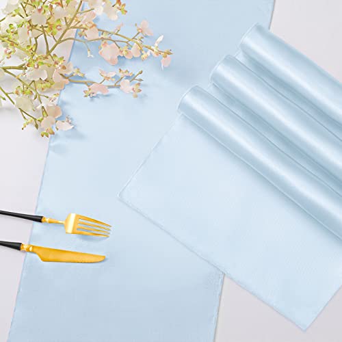 Satin Table Runners 12 x 108 Inches - Pale Blue - Pack of 6