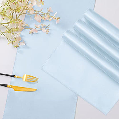 Satin Table Runners 12 x 108 Inches - Pale Blue - Pack of 6