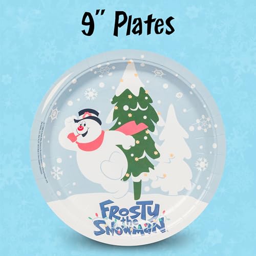 Frosty the Snowman Party Tableware Set - 32 Pack Plates & Napkins with Christmas Scene - Variation: Plates + Napkins