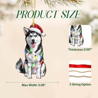 Siberian Husky Christmas Ornament - Double-Sided Wooden Holiday Decor 2026