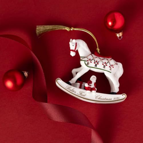 Christmas Rocking Horse Ornament - Premium Porcelain Collector's Edition 2025